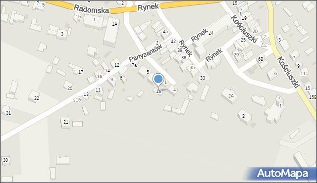 Annopol, Partyzantów, 1a, mapa Annopol