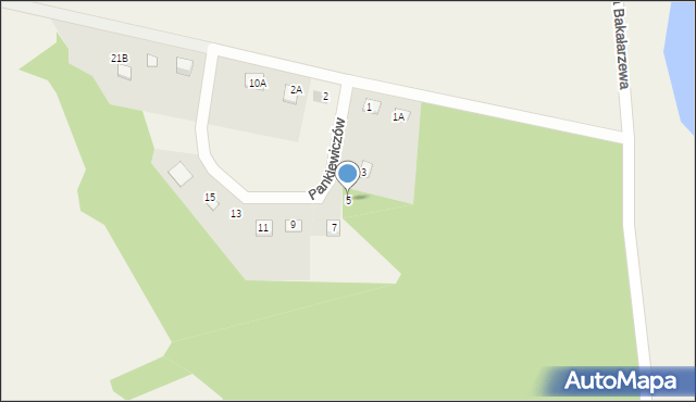 Bakałarzewo, Pankiewiczów, 5, mapa Bakałarzewo