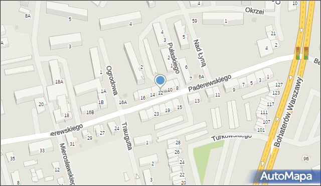 Bartoszyce, Paderewskiego Ignacego Jana, 12, mapa Bartoszyce