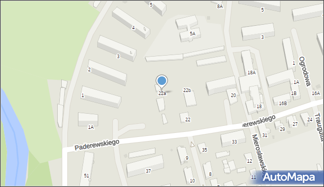 Bartoszyce, Paderewskiego Ignacego Jana, 22a, mapa Bartoszyce