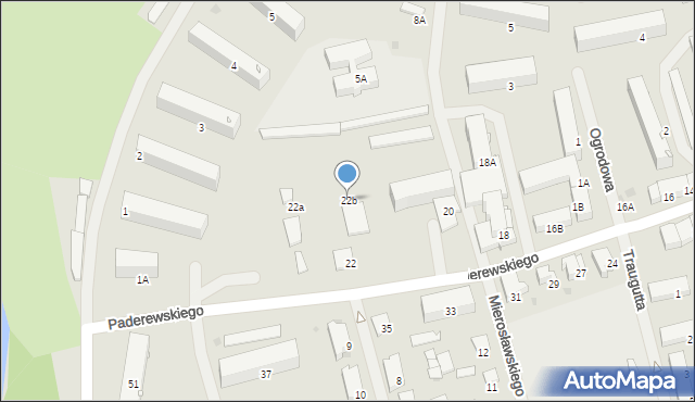 Bartoszyce, Paderewskiego Ignacego Jana, 22b, mapa Bartoszyce