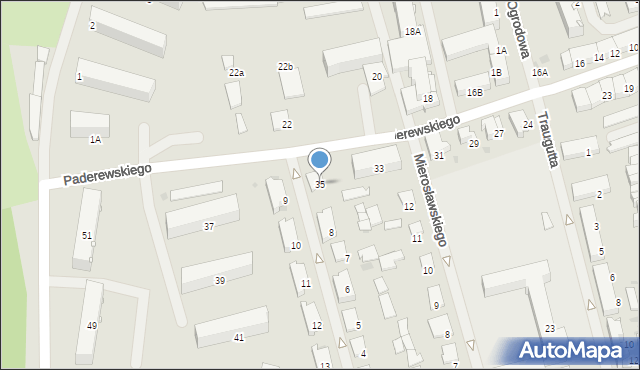 Bartoszyce, Paderewskiego Ignacego Jana, 35, mapa Bartoszyce