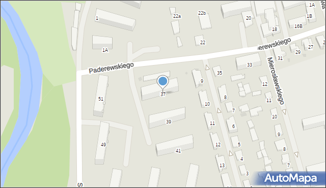 Bartoszyce, Paderewskiego Ignacego Jana, 37, mapa Bartoszyce