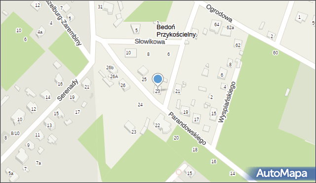 Bedoń Przykościelny, Parandowskiego Jana, 23, mapa Bedoń Przykościelny