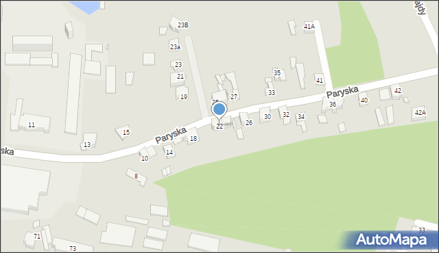 Będzin, Paryska, 22, mapa Będzin