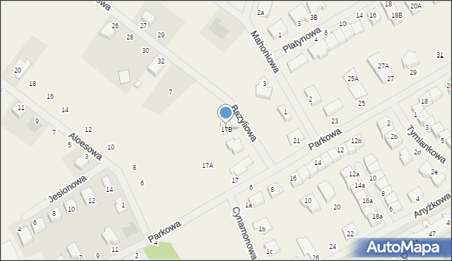 Bezrzecze, Parkowa, 17B, mapa Bezrzecze