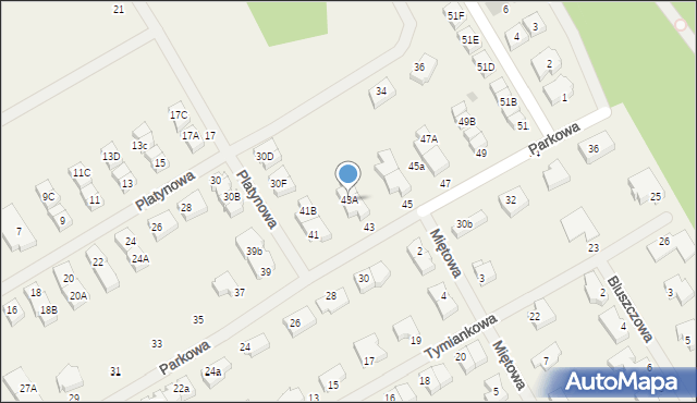 Bezrzecze, Parkowa, 43A, mapa Bezrzecze