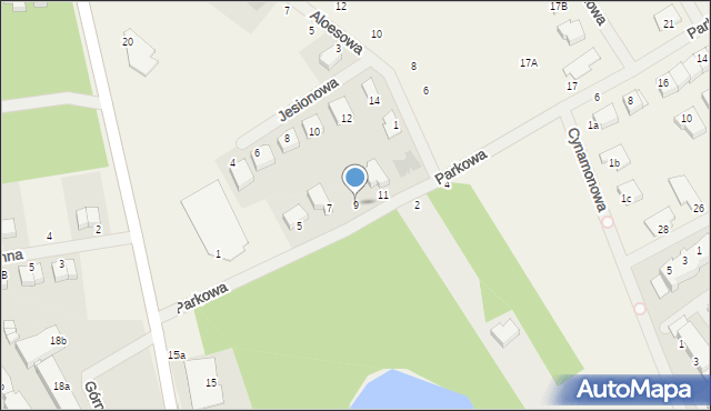 Bezrzecze, Parkowa, 9, mapa Bezrzecze