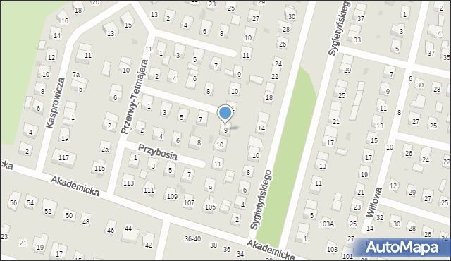 Biała Podlaska, Paderewskiego Ignacego Jana, 9, mapa Białej Podlaskiej