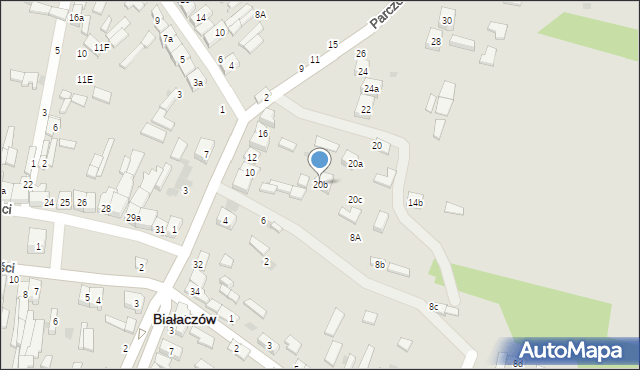 Białaczów, Parczowska, 14a, mapa Białaczów