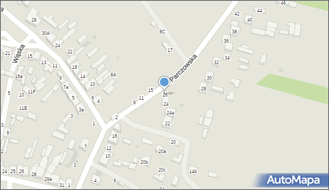 Białaczów, Parczowska, 26, mapa Białaczów