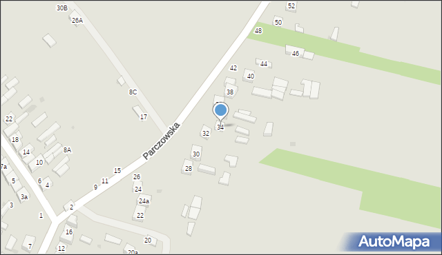 Białaczów, Parczowska, 34, mapa Białaczów