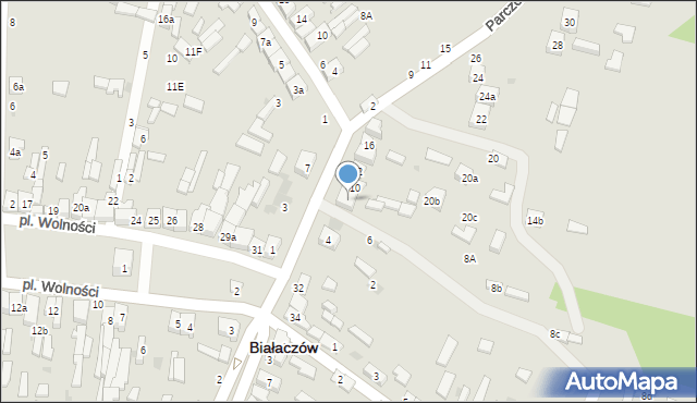 Białaczów, Parczowska, 8, mapa Białaczów