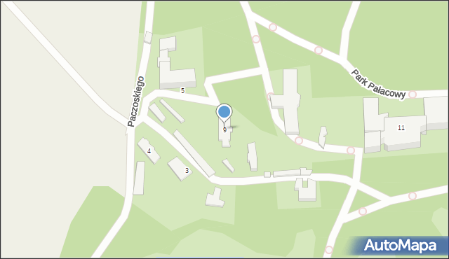 Białowieża, Park Pałacowy, 9, mapa Białowieża