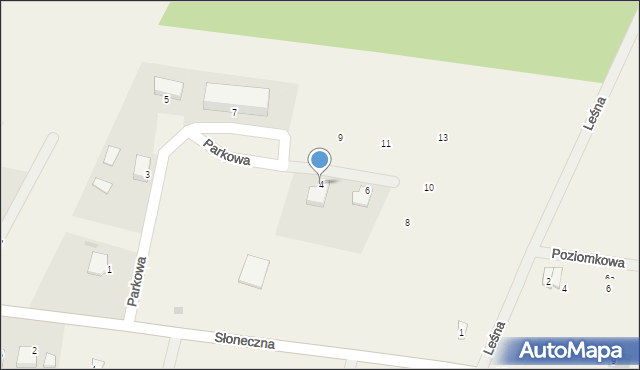 Białuń, Parkowa, 4, mapa Białuń