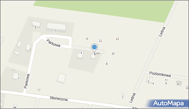 Białuń, Parkowa, 6, mapa Białuń