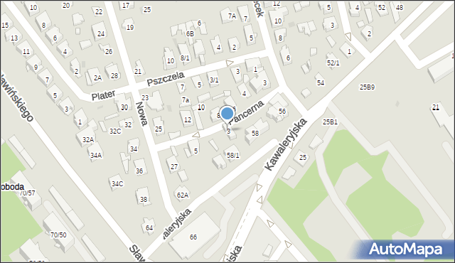 Białystok, Pancerna, 3, mapa Białegostoku