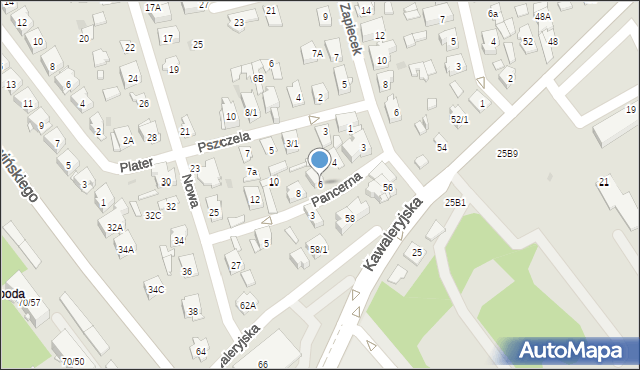 Białystok, Pancerna, 6, mapa Białegostoku