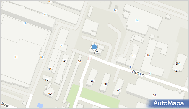 Białystok, Pattona George'a Smitha, gen., 8, mapa Białegostoku