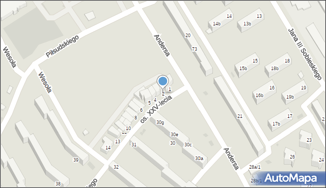 Bielawa, Paderewskiego Ignacego Jana, 2, mapa Bielawa