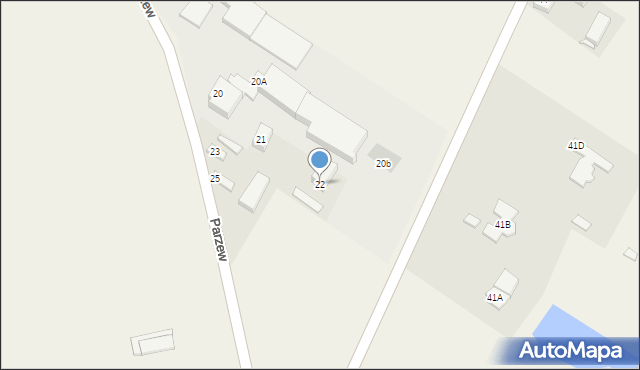 Bielawy, Parzew, 22, mapa Bielawy