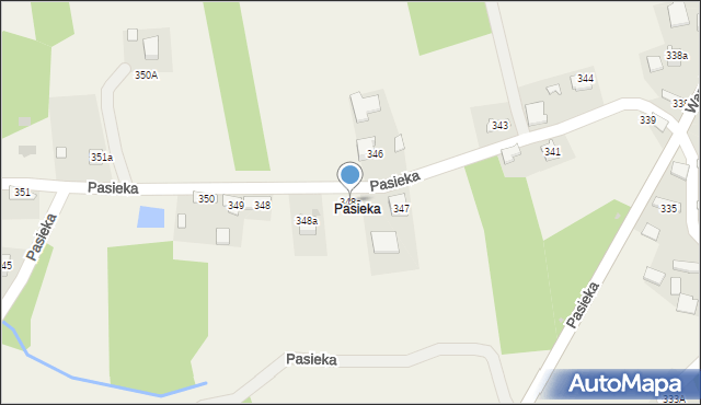 Bielcza, Pasieka, 348a, mapa Bielcza