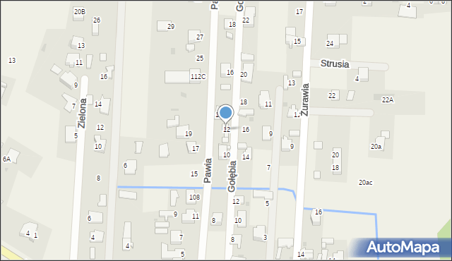 Bielicha, Pawia, 12, mapa Bielicha