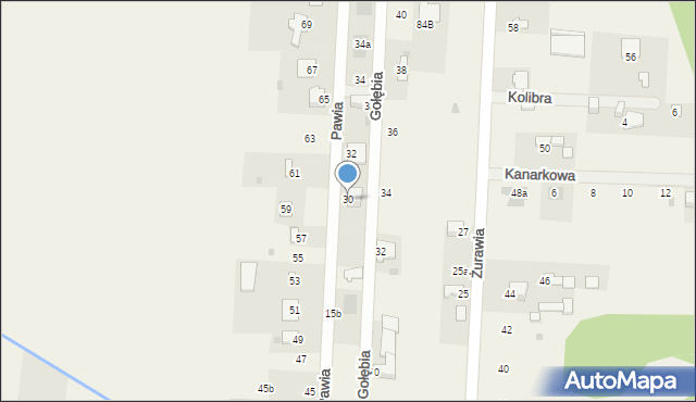 Bielicha, Pawia, 30, mapa Bielicha