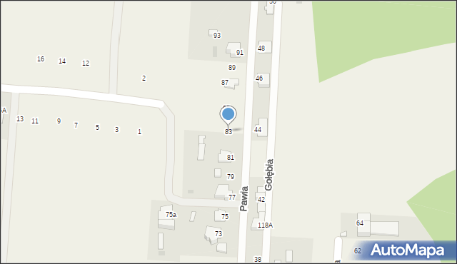 Bielicha, Pawia, 83, mapa Bielicha