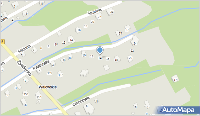 Bielsko-Biała, Pasterska, 14, mapa Bielsko-Białej