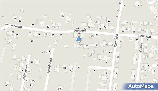 Biłgoraj, Parkowa, 37a, mapa Biłgoraj