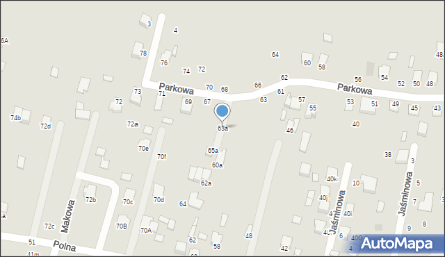 Biłgoraj, Parkowa, 63a, mapa Biłgoraj