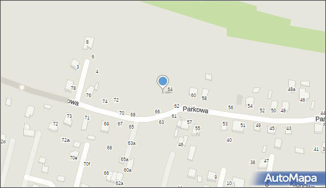 Biłgoraj, Parkowa, 64a, mapa Biłgoraj