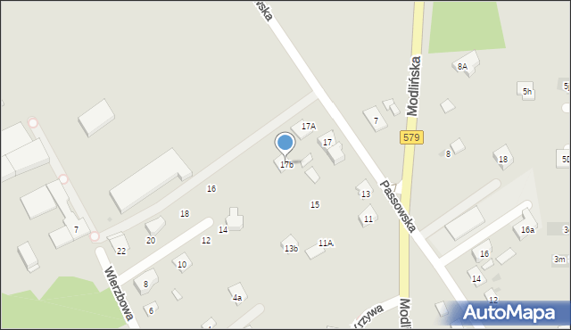 Błonie, Passowska, 17b, mapa Błonie