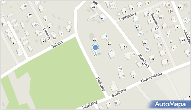 Bobolice, Parkowa, 21, mapa Bobolice