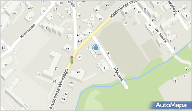 Bochnia, Parkowa, 1, mapa Bochni