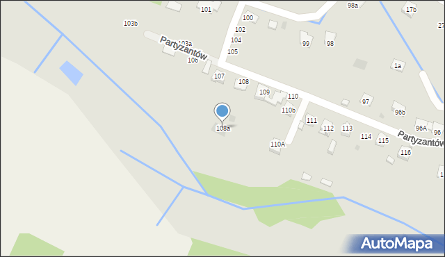 Boguchwała, Partyzantów, 108a, mapa Boguchwała