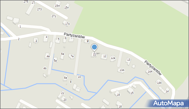 Boguchwała, Partyzantów, 11, mapa Boguchwała