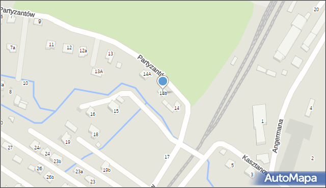 Boguchwała, Partyzantów, 14b, mapa Boguchwała