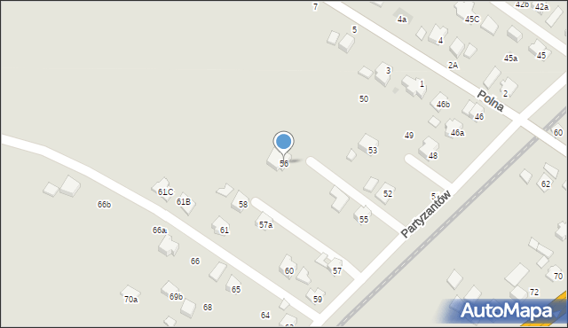 Boguchwała, Partyzantów, 56, mapa Boguchwała