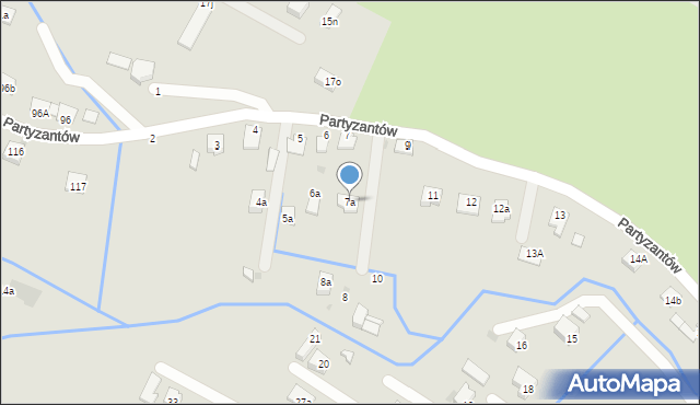 Boguchwała, Partyzantów, 7a, mapa Boguchwała