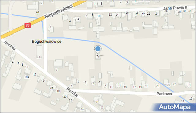 Boguchwałowice, Parkowa, 7a, mapa Boguchwałowice