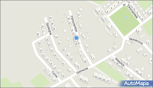 Boguszów-Gorce, Partyzantów, 11, mapa Boguszów-Gorce