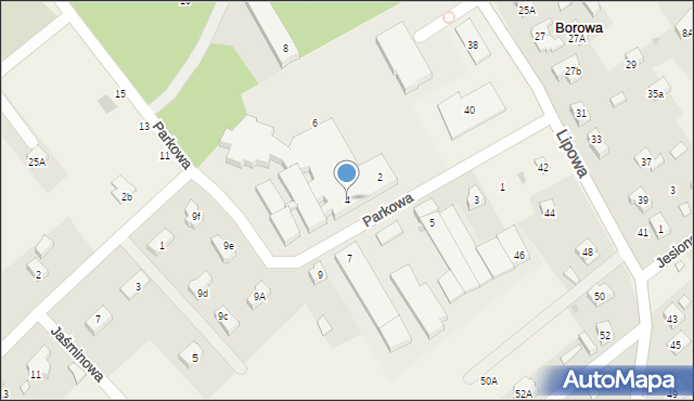 Borowa, Parkowa, 4, mapa Borowa