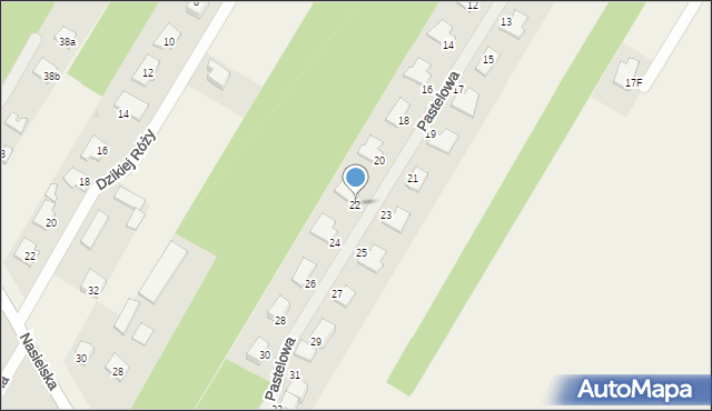 Borowa Góra, Pastelowa, 22, mapa Borowa Góra