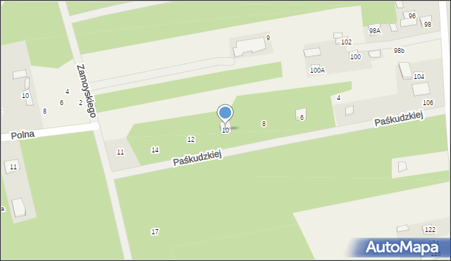 Borzymy, Paśkudzkiej Genowefy, 10, mapa Borzymy