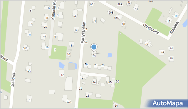 Brwinów, Partyzantów, 7A, mapa Brwinów