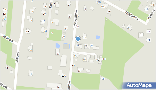 Brwinów, Partyzantów, 7b, mapa Brwinów