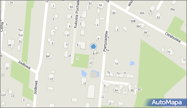 Brwinów, Partyzantów, 8, mapa Brwinów