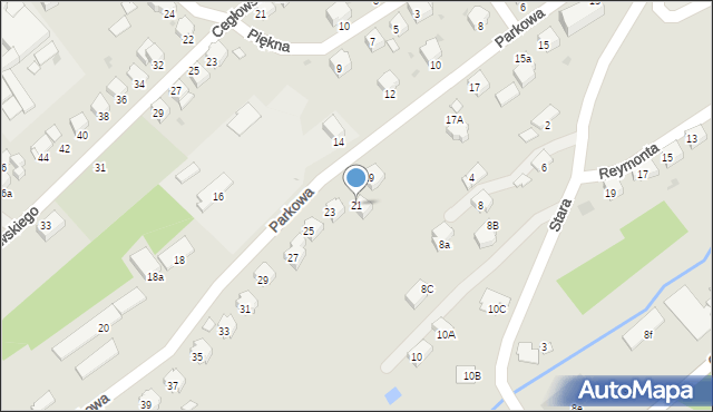 Brzozów, Parkowa, 21, mapa Brzozów